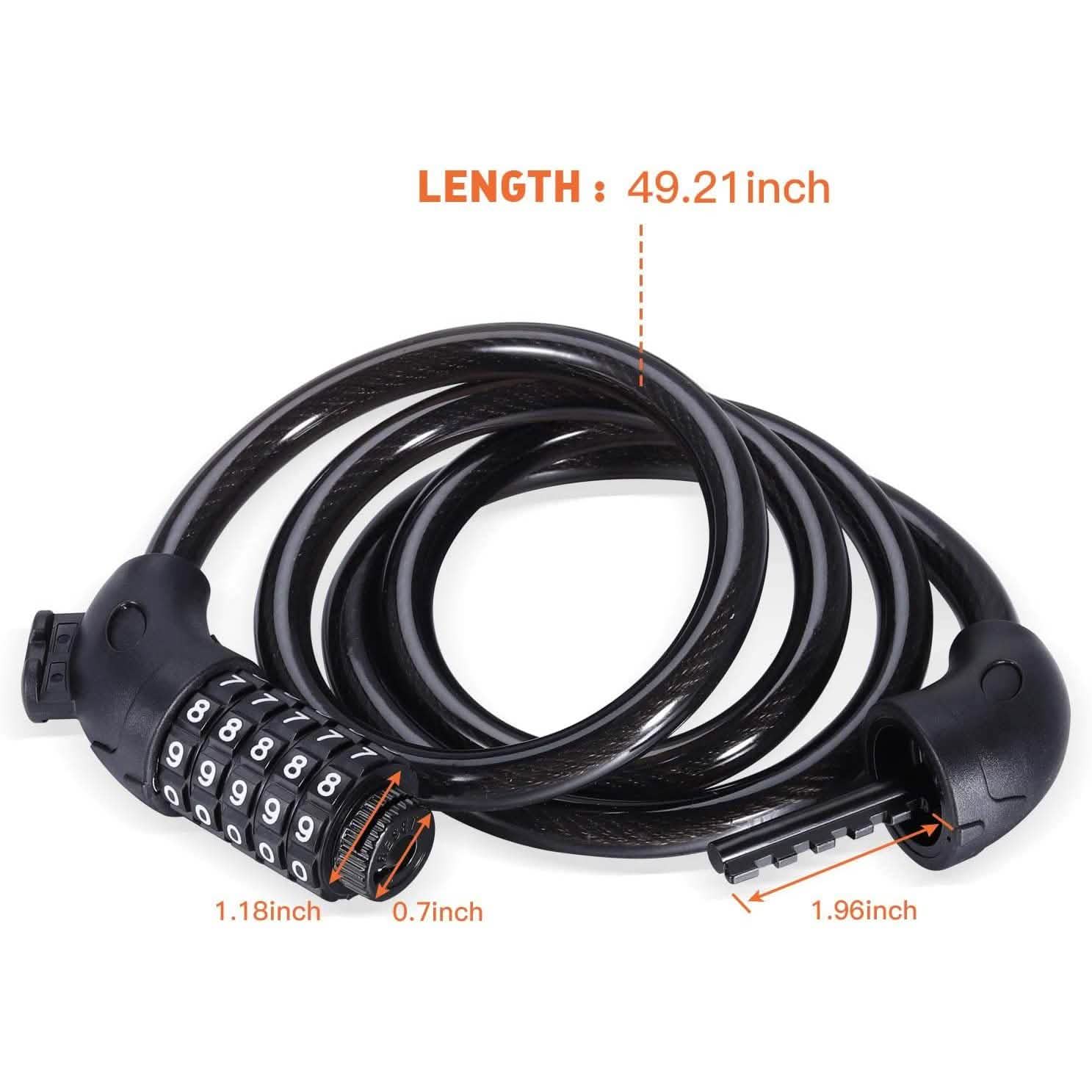 Famistar 4 Feet 5 Digit Resettable Combination Coiling Bike Chain Lock by DailySale