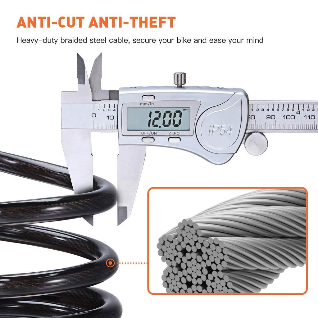 Famistar 4 Feet 5 Digit Resettable Combination Coiling Bike Chain Lock by DailySale