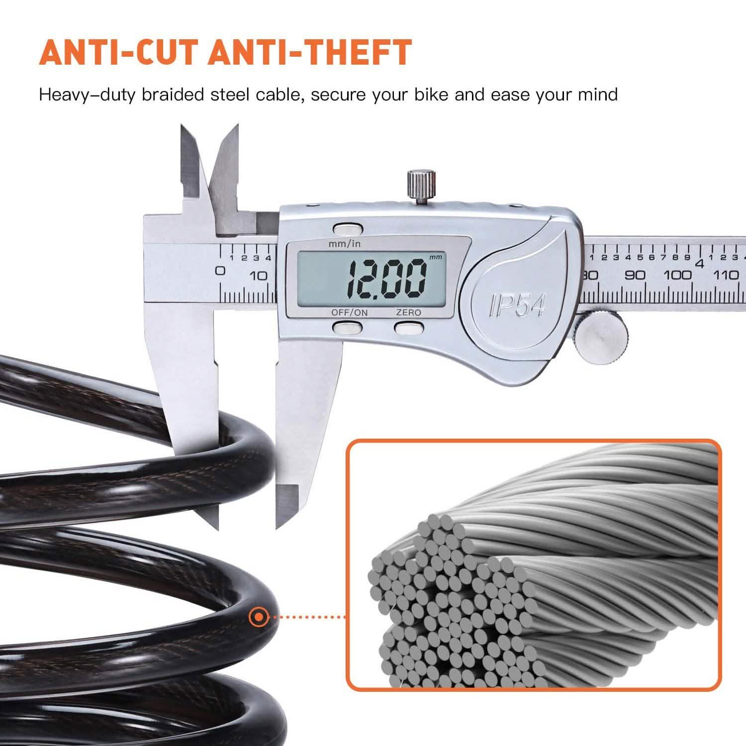 Famistar 4 Feet 5 Digit Resettable Combination Coiling Bike Chain Lock by DailySale