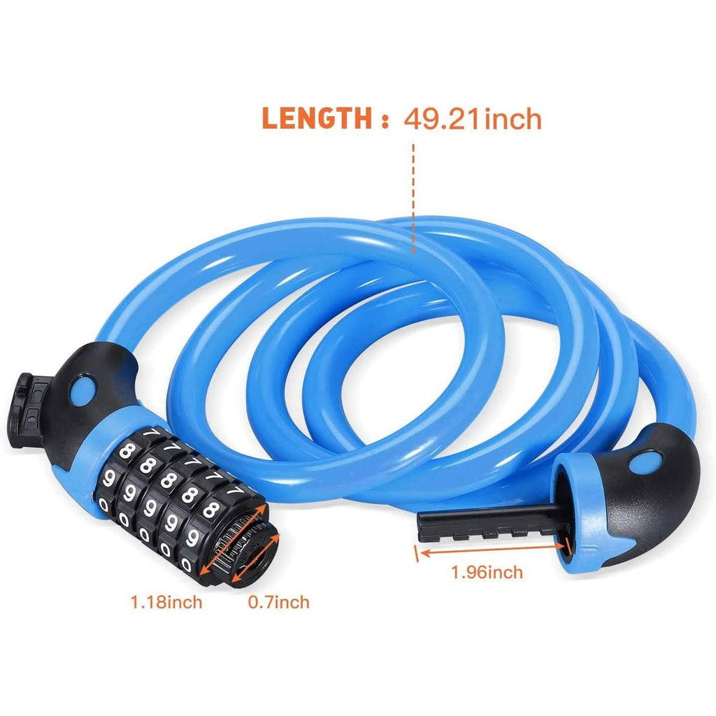 Famistar 4 Feet 5 Digit Resettable Combination Coiling Bike Chain Lock by DailySale