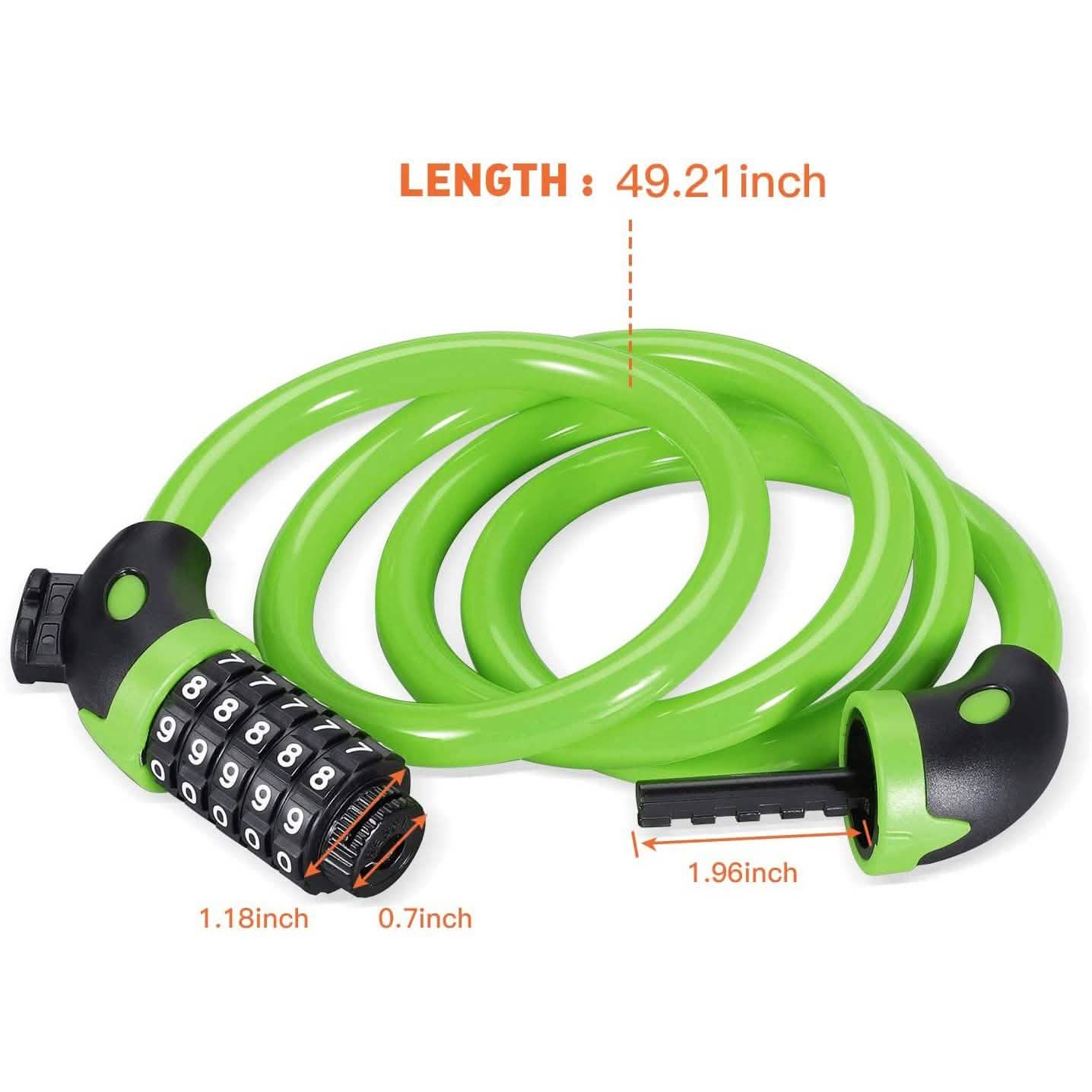 Famistar 4 Feet 5 Digit Resettable Combination Coiling Bike Chain Lock by DailySale