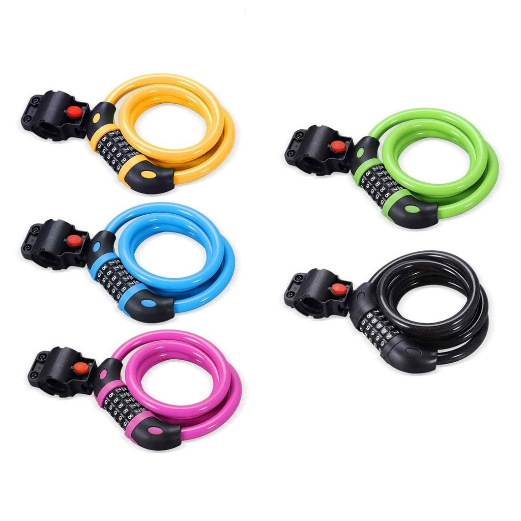 Famistar 4 Feet 5 Digit Resettable Combination Coiling Bike Chain Lock by DailySale
