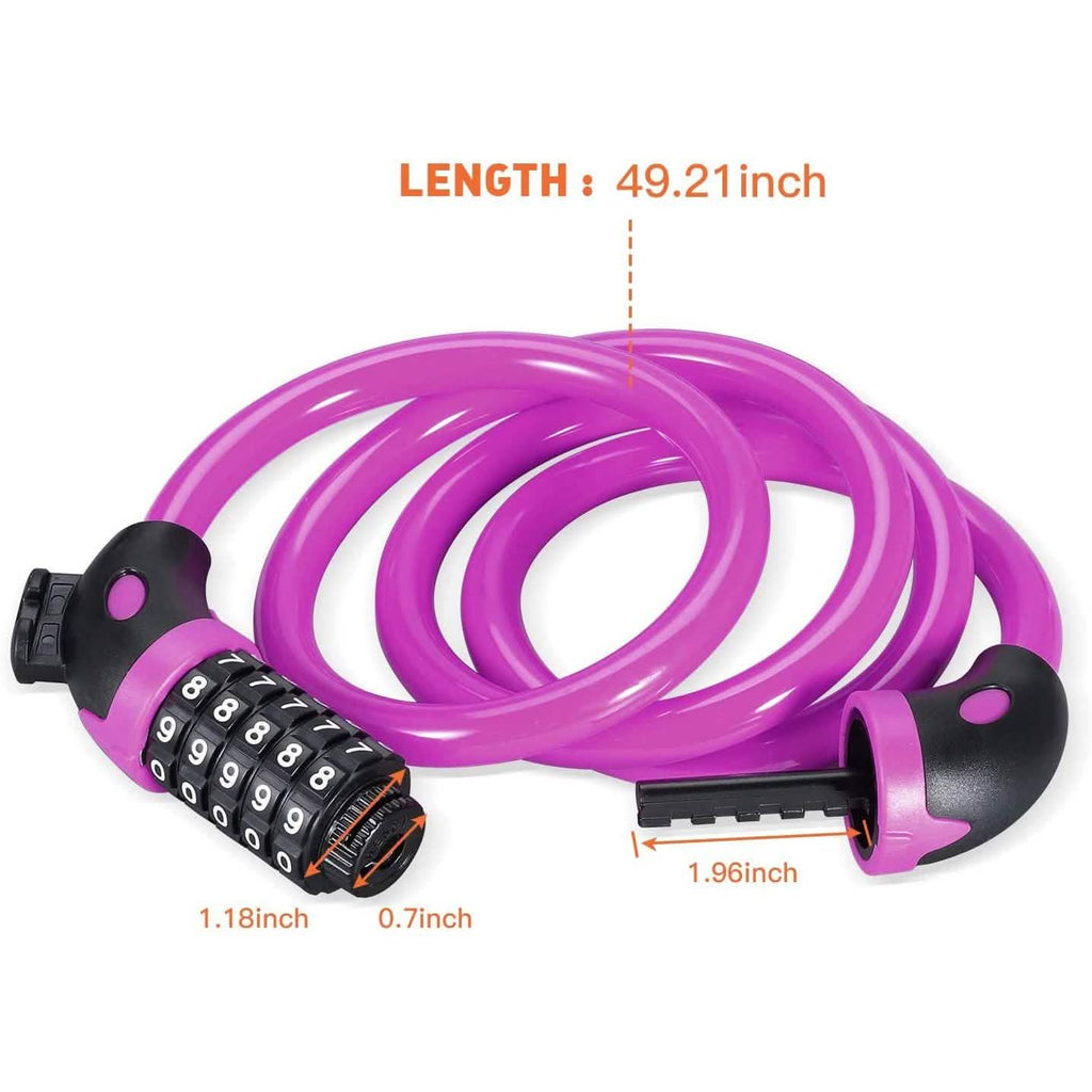 Famistar 4 Feet 5 Digit Resettable Combination Coiling Bike Chain Lock by DailySale