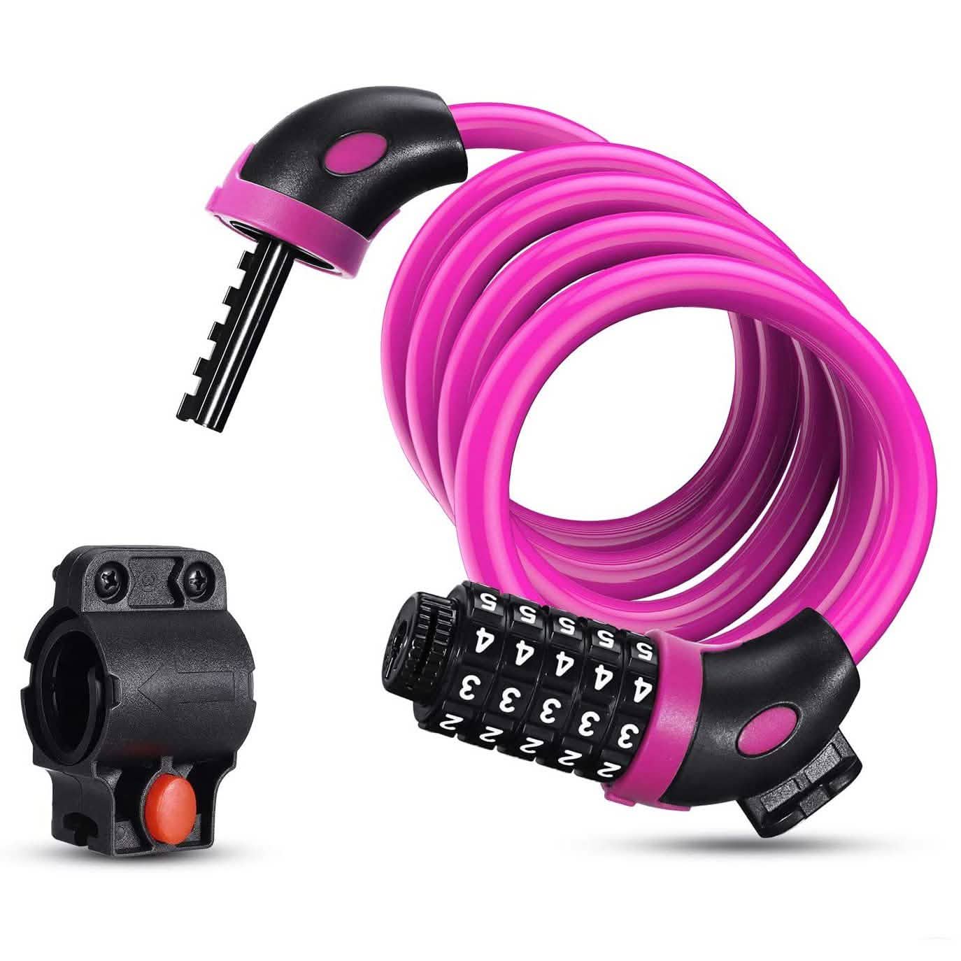 Famistar 4 Feet 5 Digit Resettable Combination Coiling Bike Chain Lock by DailySale