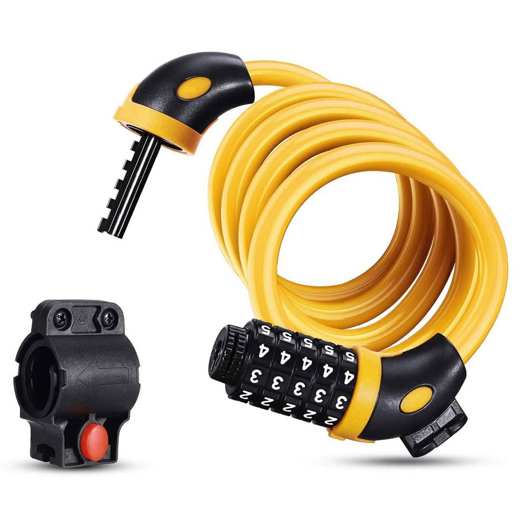 Famistar 4 Feet 5 Digit Resettable Combination Coiling Bike Chain Lock by DailySale
