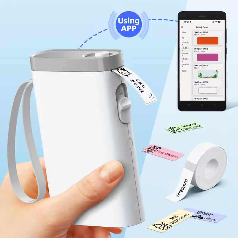 P21 Wireless Thermal Label Maker – Portable USB Printer with Paper Roll, Rechargeable & Ink-Free by DailySale