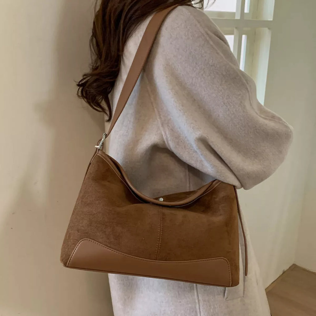 Suede Crossbody Bag with Adjustable Strap