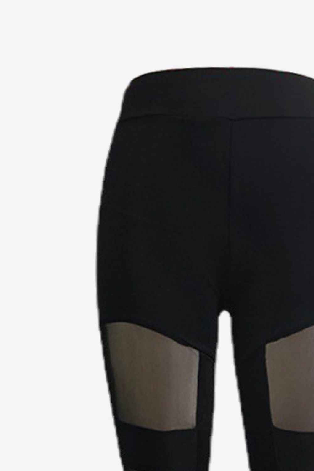 Spliced Mesh Leggings Black