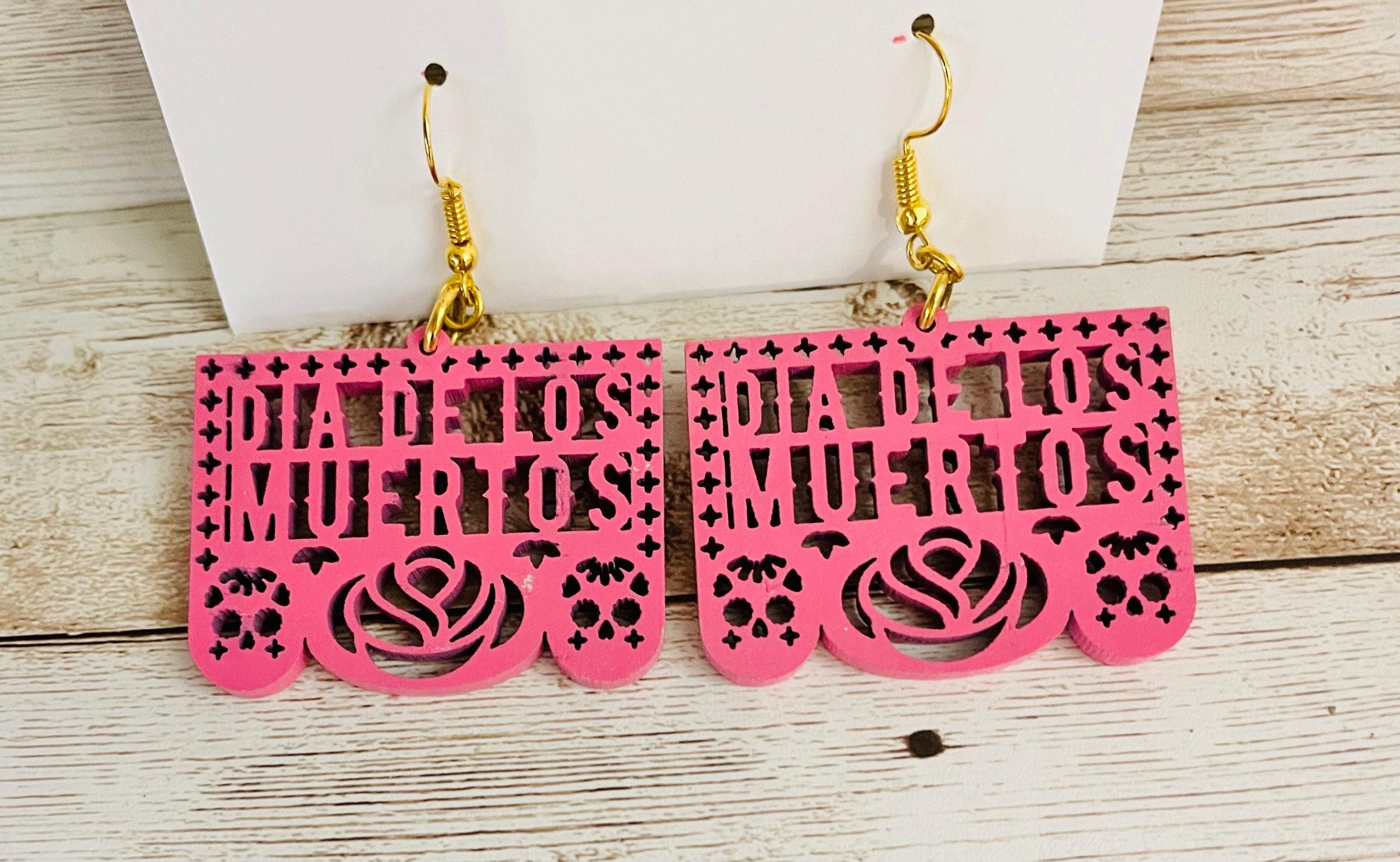 2x Day of the Dead Earrings 2 Pares de Aretes de Dia de Muerto by Chica Mexico