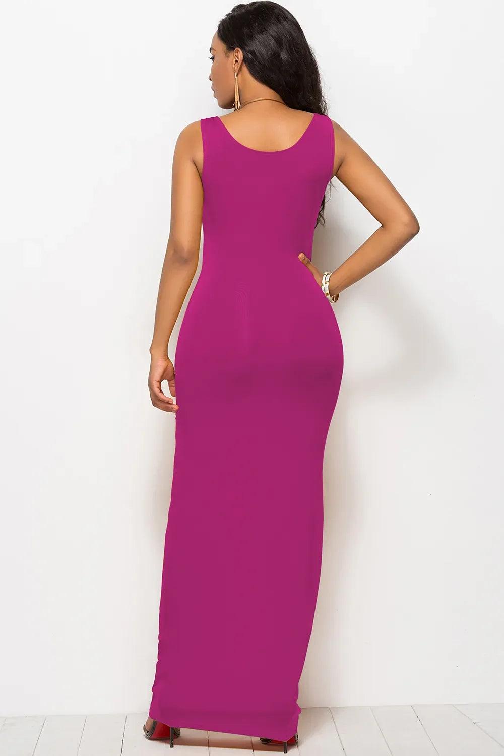 Scoop Neck Wide Strap Maxi Dress by Shopiebay