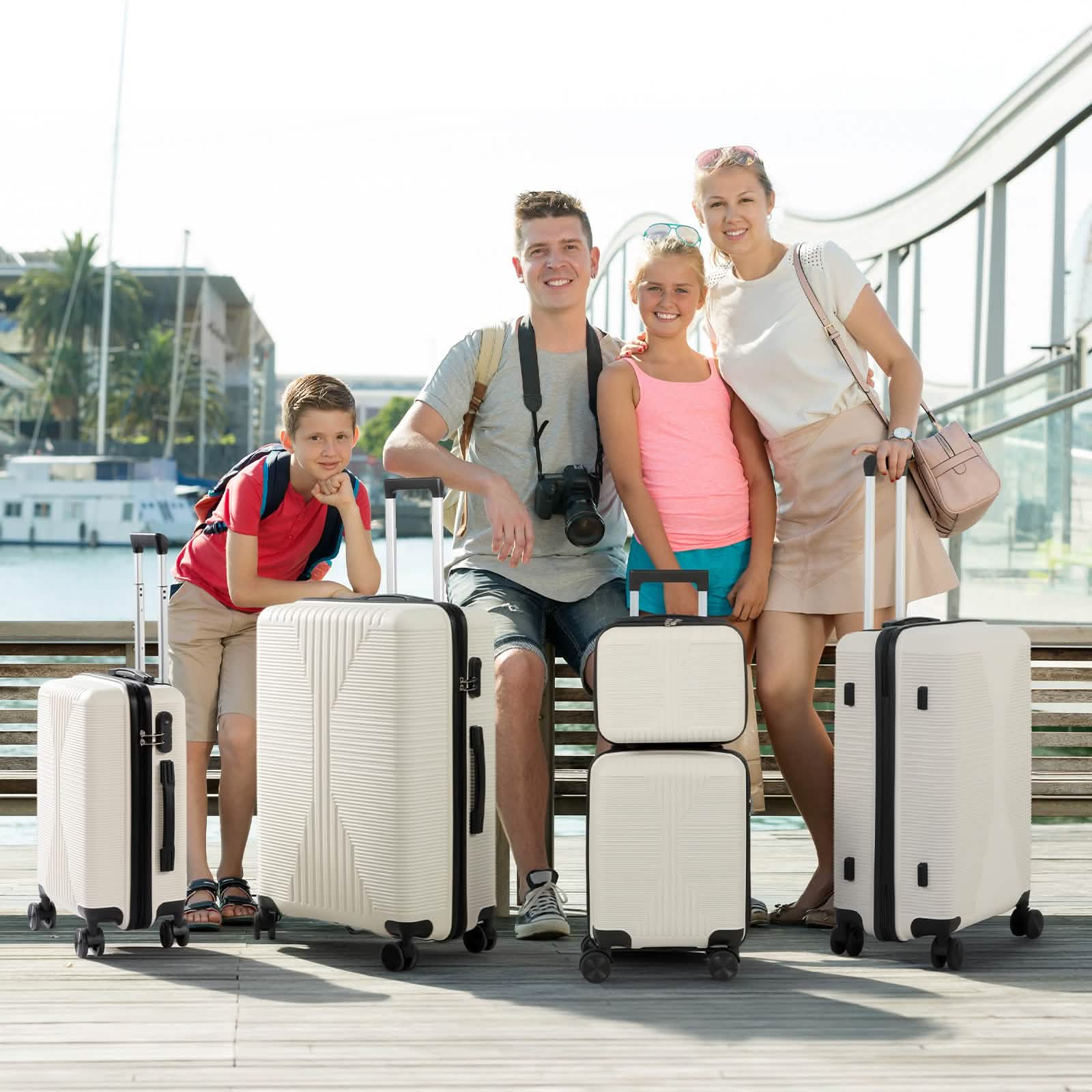 5-Piece Lightweight Luggage Set with Lock – 12/16/20/24/28 Inch by DailySale