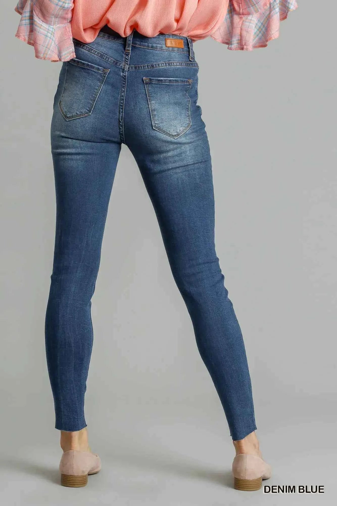 Umgee High-Waist Distressed Skinny Jeans
