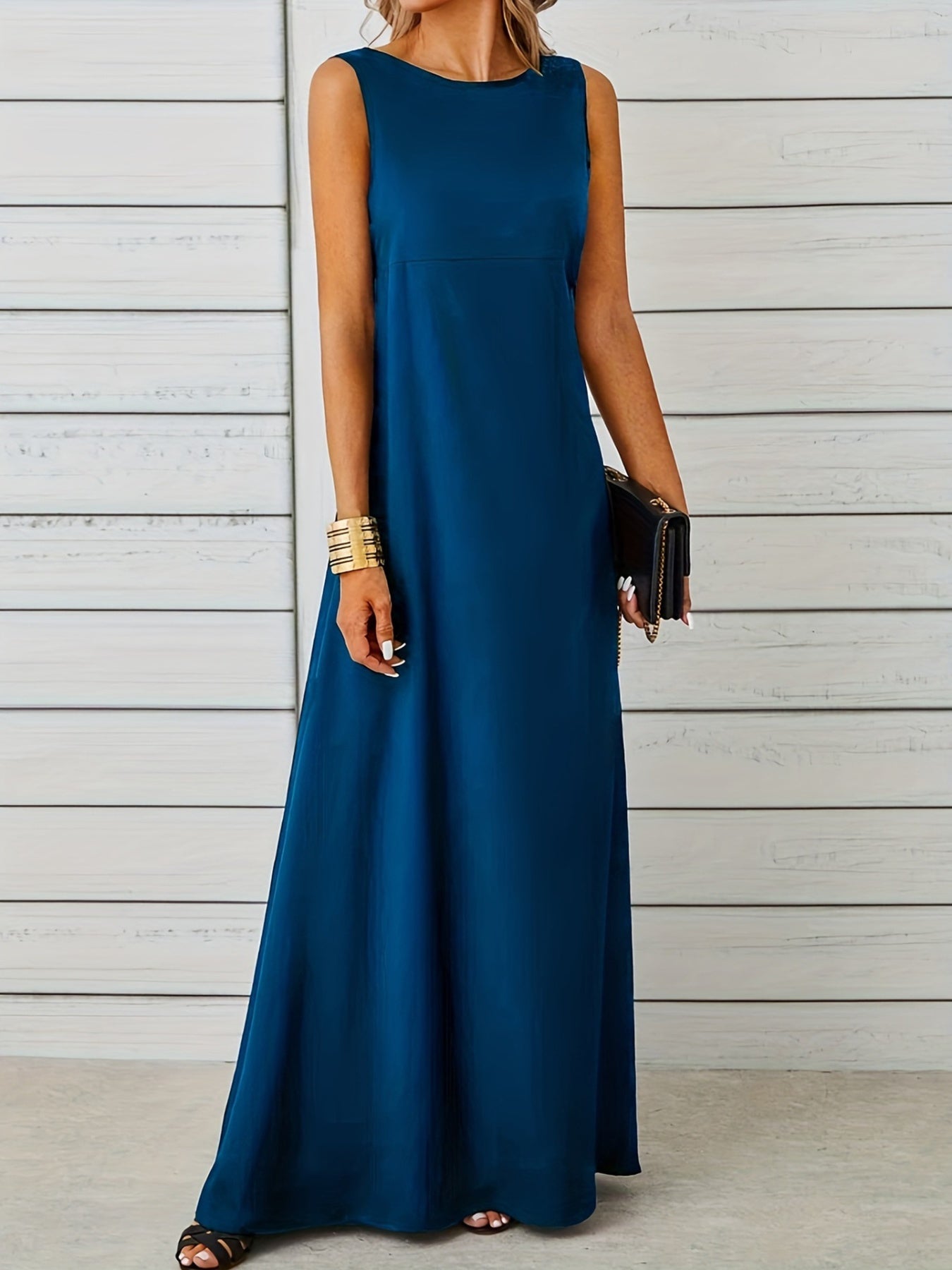 Sleeveless Flowy Maxi Dress by Shopiebay