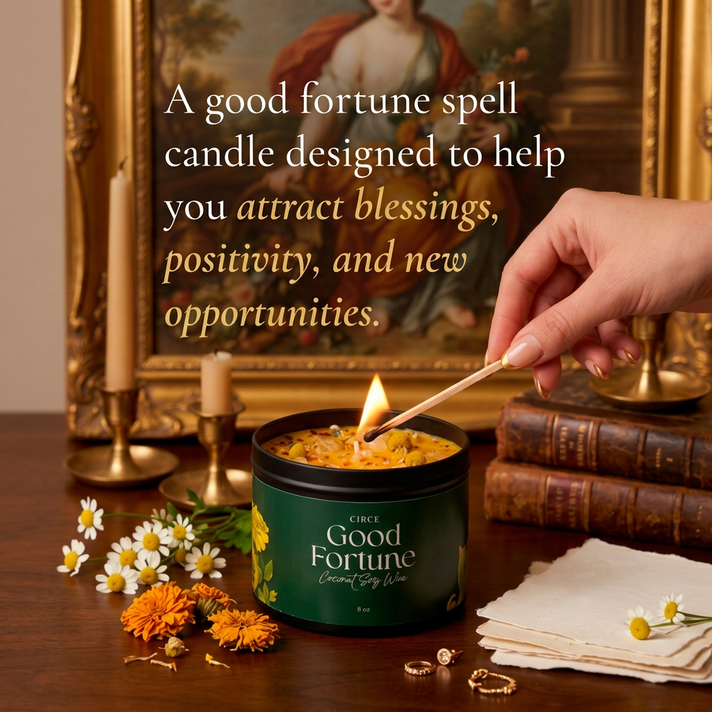 Good Fortune Spell Candle – Luck & Prosperity Manifestation Candle | 8 oz by Circe Boutique