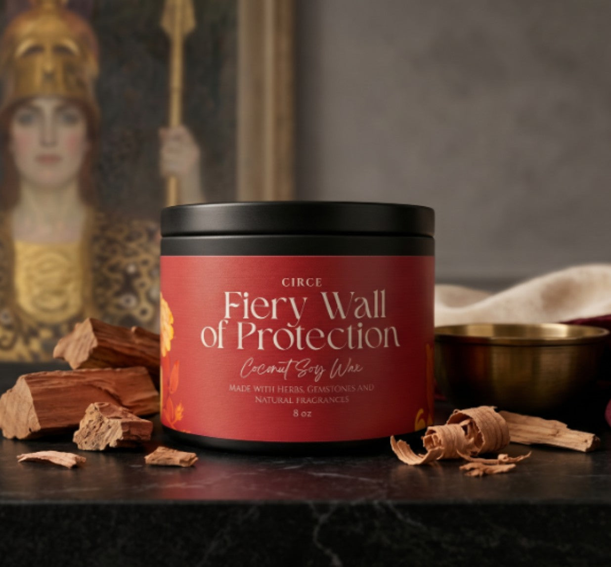 Fiery Protection Candle — 8‑oz Wall of Protection Ritual by Circe Boutique