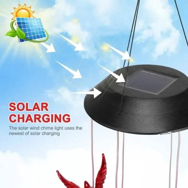 Flaming Bird Wind Chime Solar Lights by DailySale