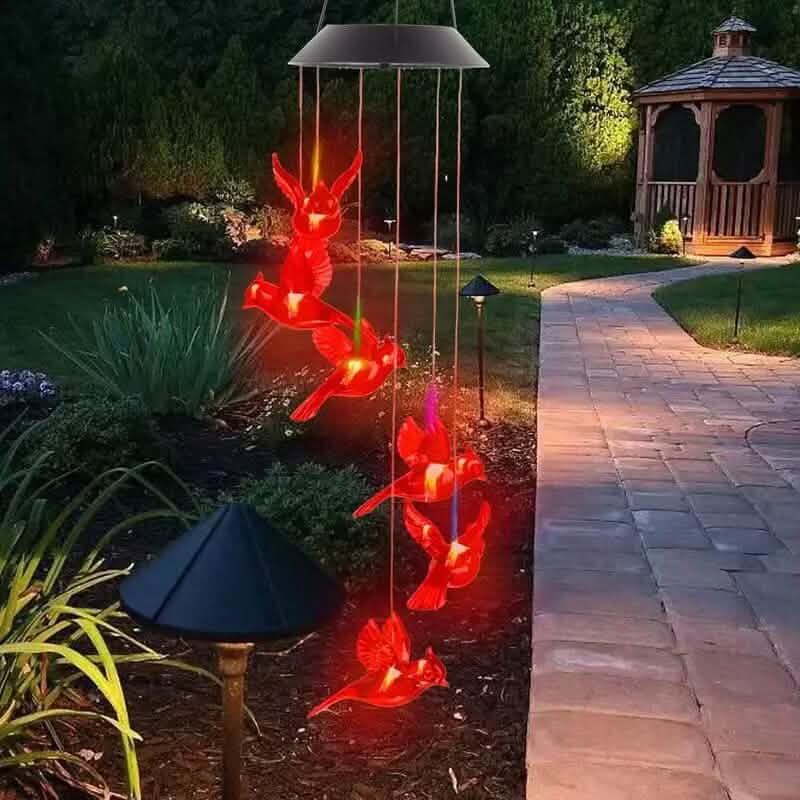 Flaming Bird Wind Chime Solar Lights by DailySale