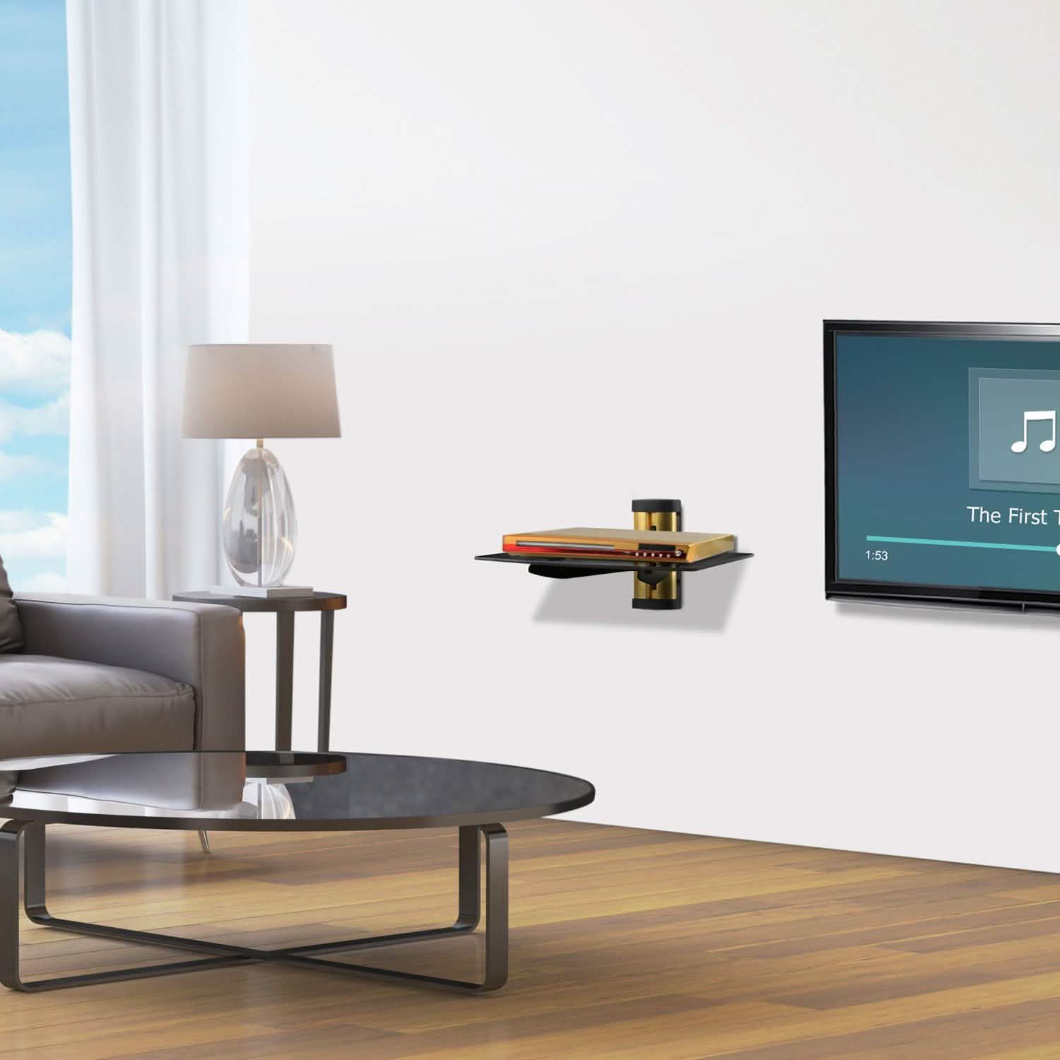 Floating Wall Mounted Strengthened Tempered Glass Shelf by DailySale