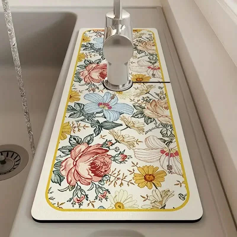 Floral Sink Faucet Absorbent Mat by DailySale
