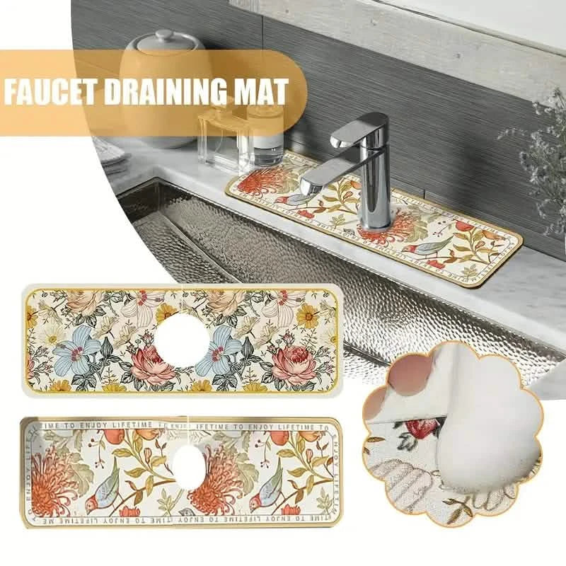 Floral Sink Faucet Absorbent Mat by DailySale
