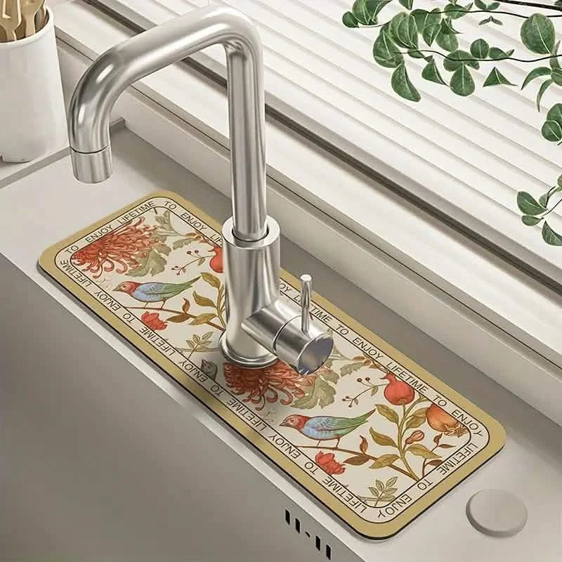 Floral Sink Faucet Absorbent Mat by DailySale