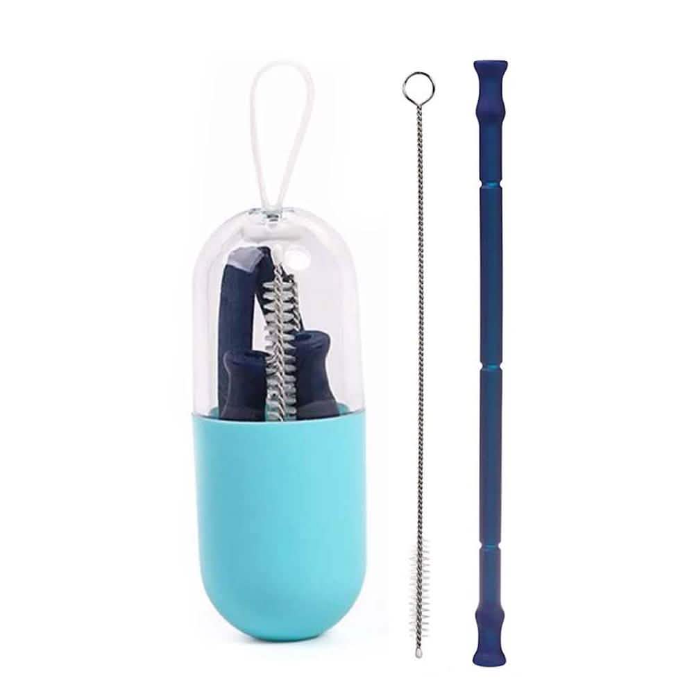 Foldable And Reusable Silicone Drinking Straw With Case by DailySale