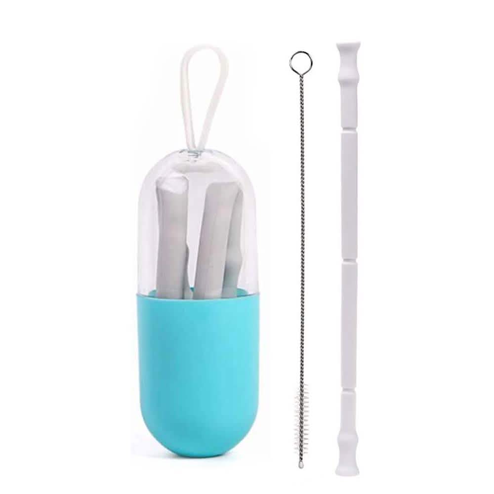 Foldable And Reusable Silicone Drinking Straw With Case by DailySale