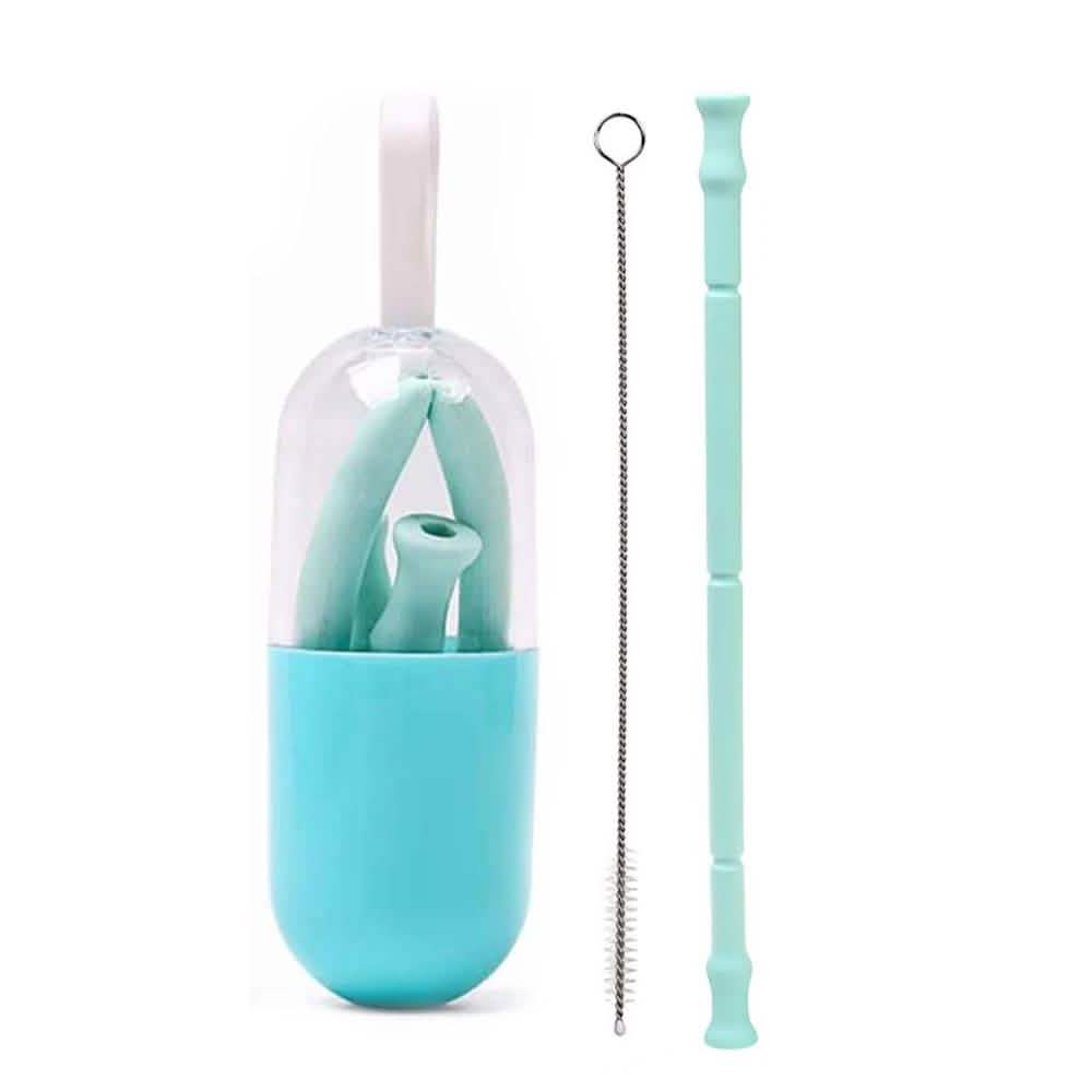 Foldable And Reusable Silicone Drinking Straw With Case by DailySale