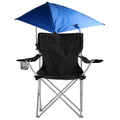 Foldable Beach Chair with Detachable Armrest Adjustable Canopy Stool with Cup Holder by DailySale