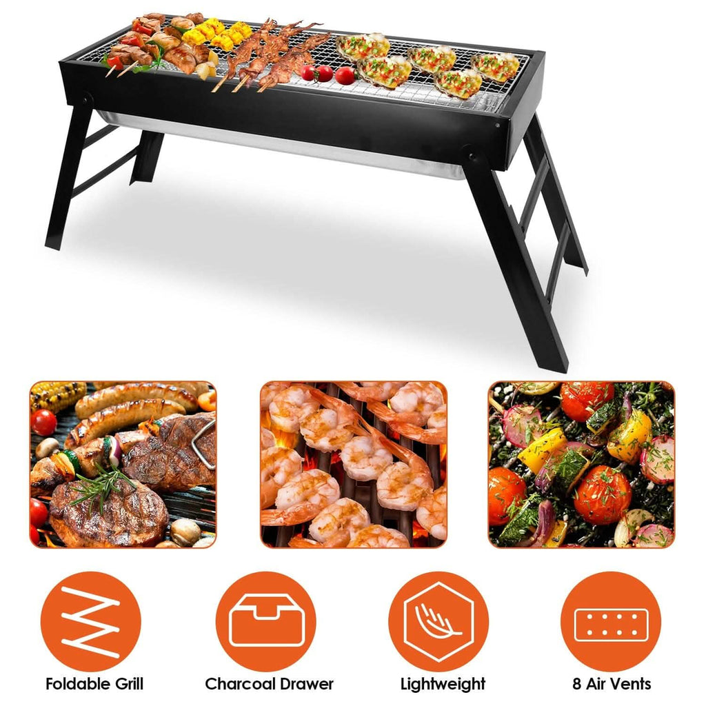 Foldable Charcoal BBQ Grill Stainless Steel Grill Net by DailySale