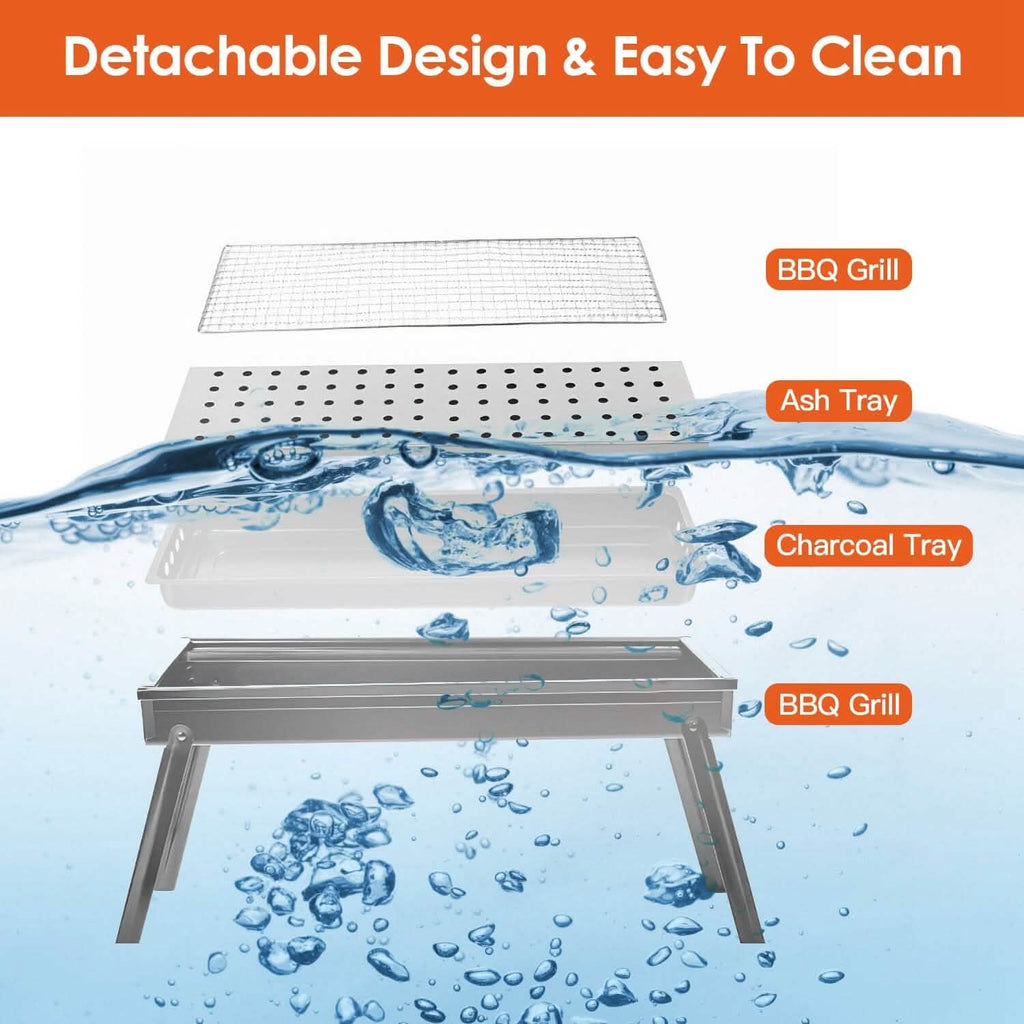 Foldable Charcoal BBQ Grill Stainless Steel Grill Net by DailySale