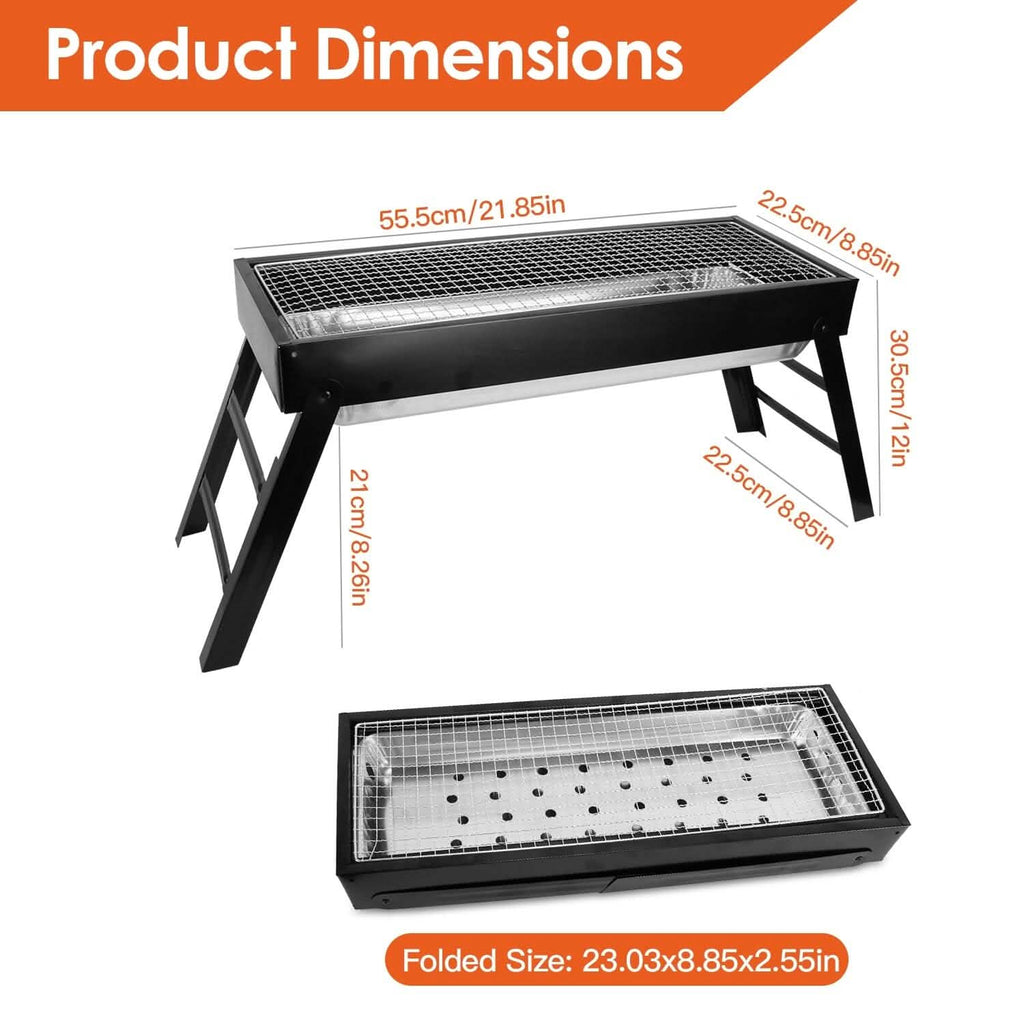 Foldable Charcoal BBQ Grill Stainless Steel Grill Net by DailySale