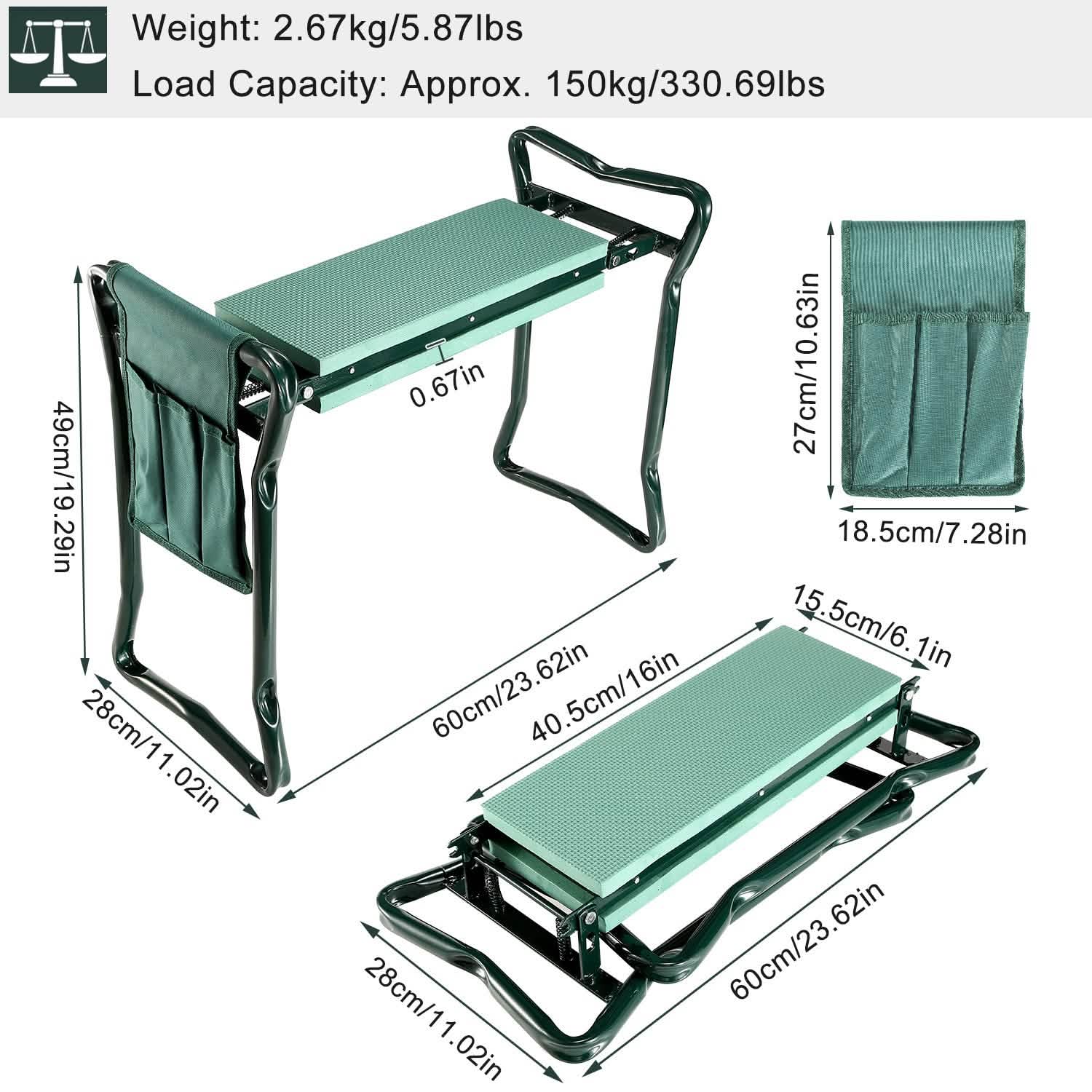 Foldable Garden Kneeler Seat with Kneeling Soft Cushion Pad by DailySale