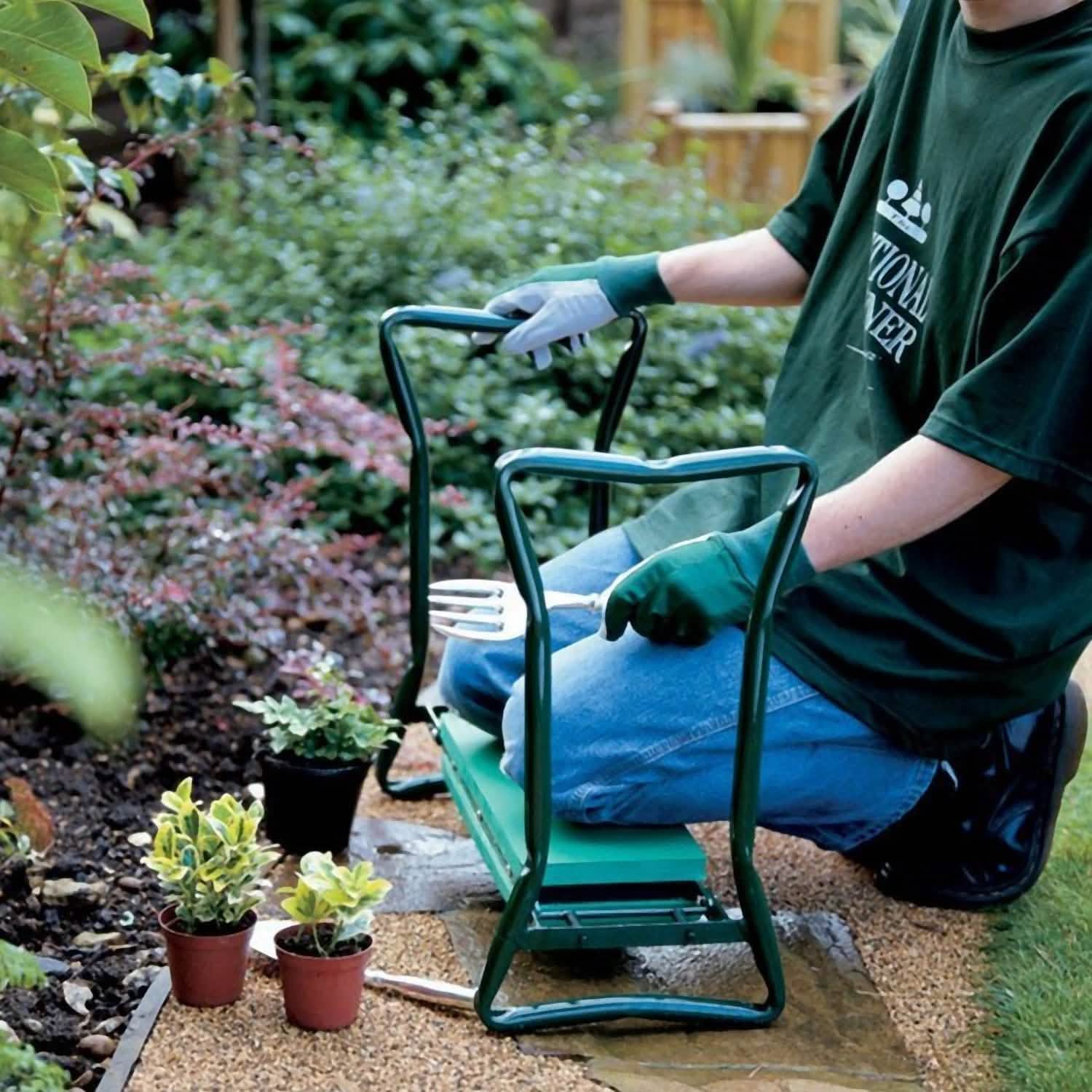 Foldable Garden Kneeler Seat with Kneeling Soft Cushion Pad by DailySale