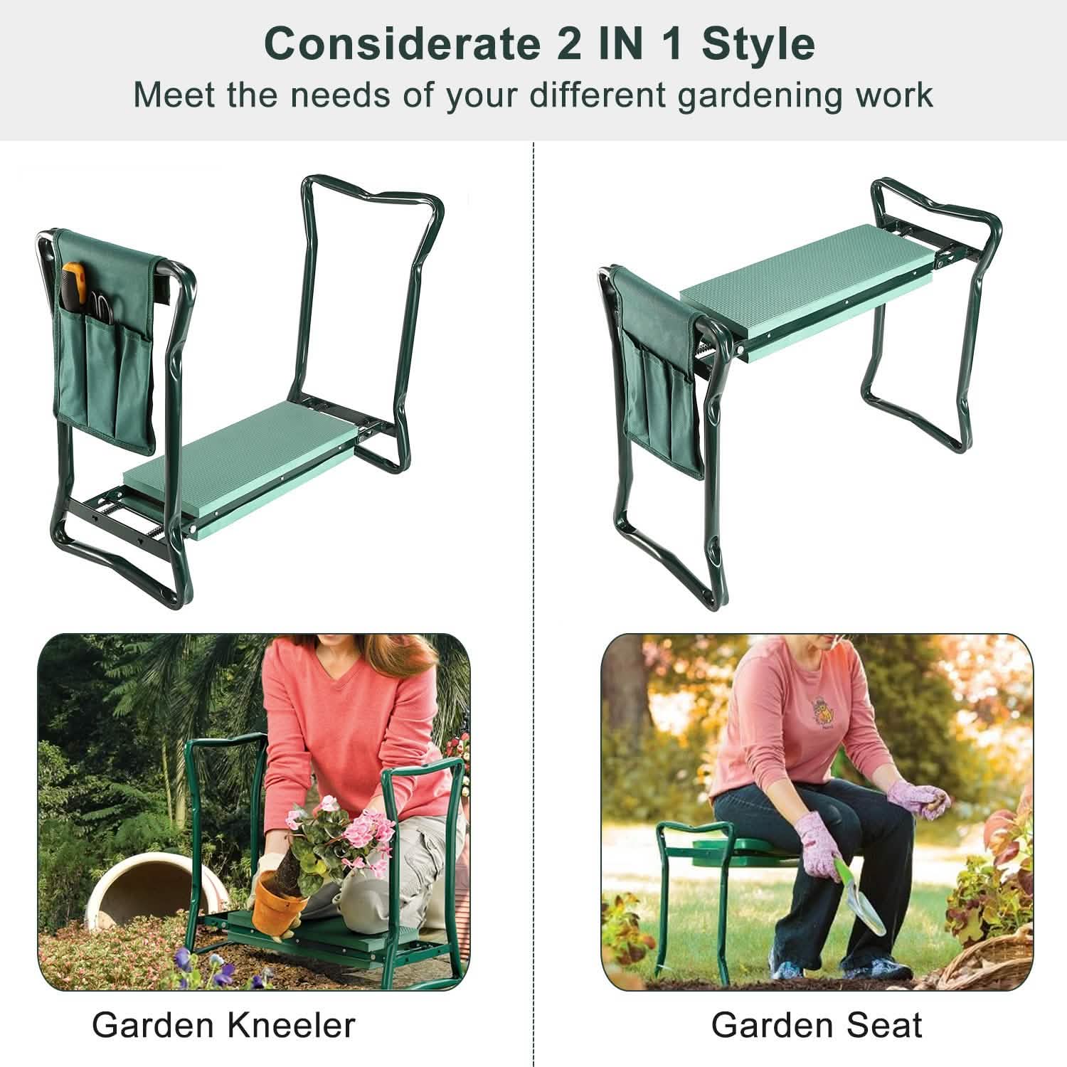 Foldable Garden Kneeler Seat with Kneeling Soft Cushion Pad by DailySale