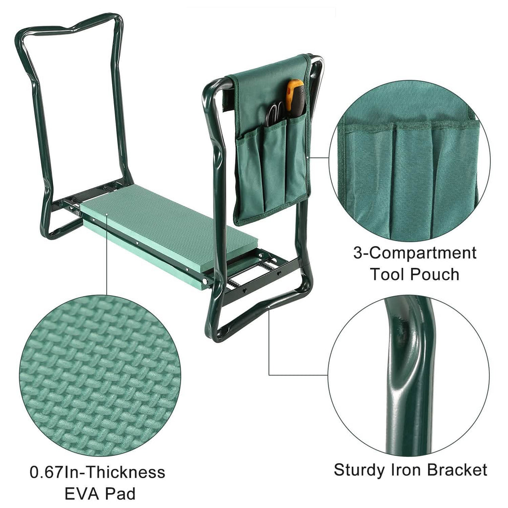 Foldable Garden Kneeler Seat with Kneeling Soft Cushion Pad by DailySale