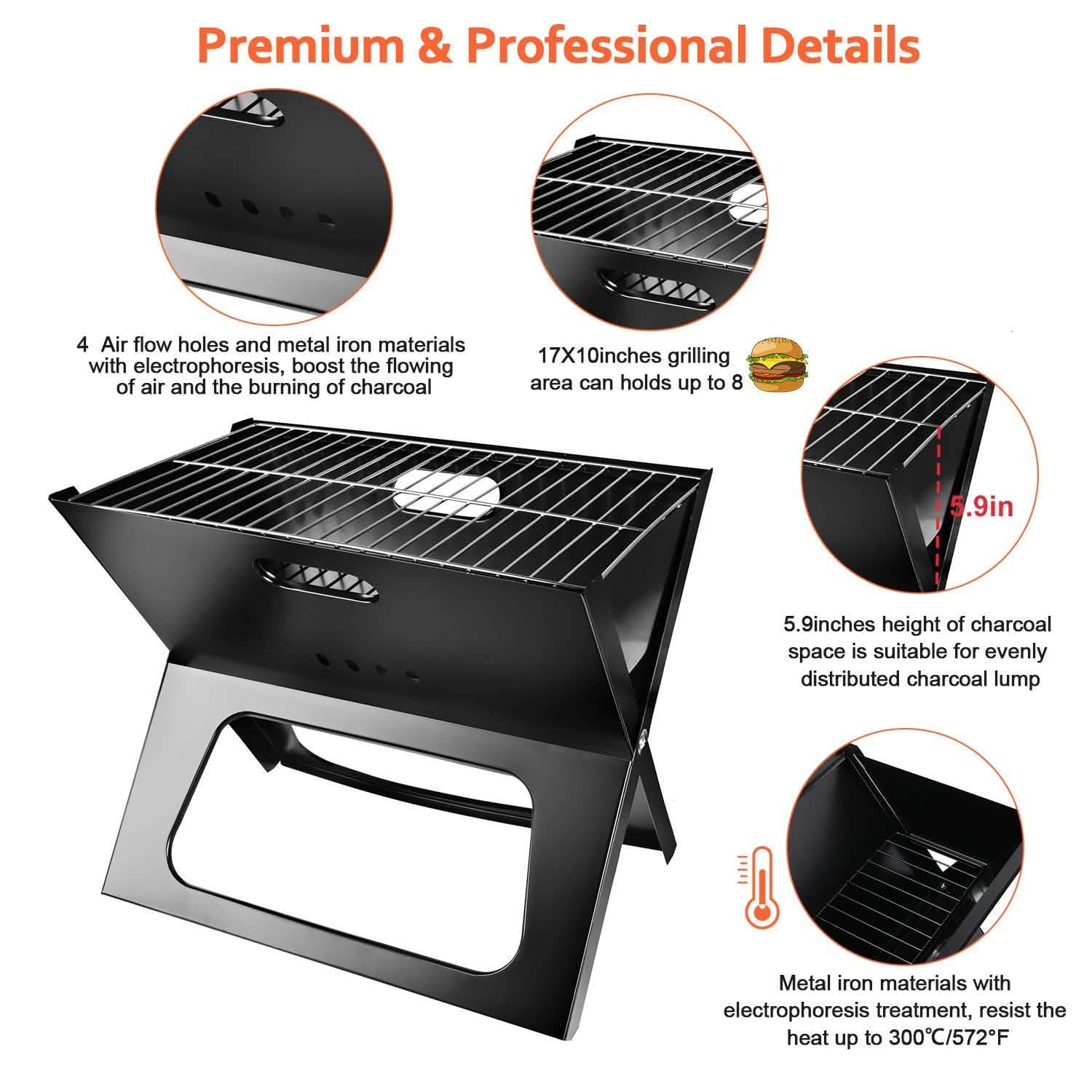 Foldable Portable BBQ Barbecue Grill by DailySale