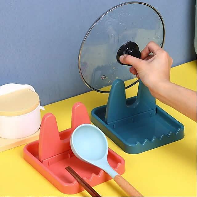 Foldable Pot Lid Rack Plastic Spoon Holder Stand Kitchen Supplies Organizer by DailySale