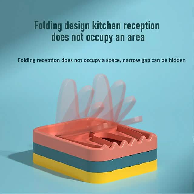 Foldable Pot Lid Rack Plastic Spoon Holder Stand Kitchen Supplies Organizer by DailySale