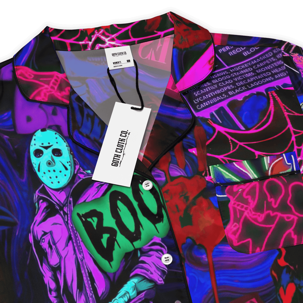 Freaky Frights Silky Pajama Top by Goth Cloth Co.