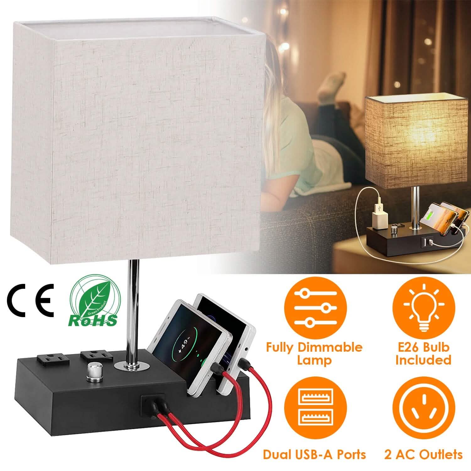 Fully Dimmable Table Lamp by DailySale