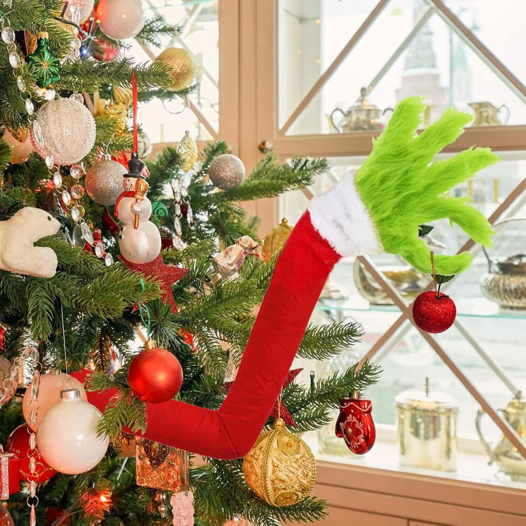 Furry Green Monster Elf Arms Hand for Christmas Tree Ornaments by DailySale