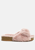 Fuzz Bow Fur Flats - Goddess Imports Marketplace