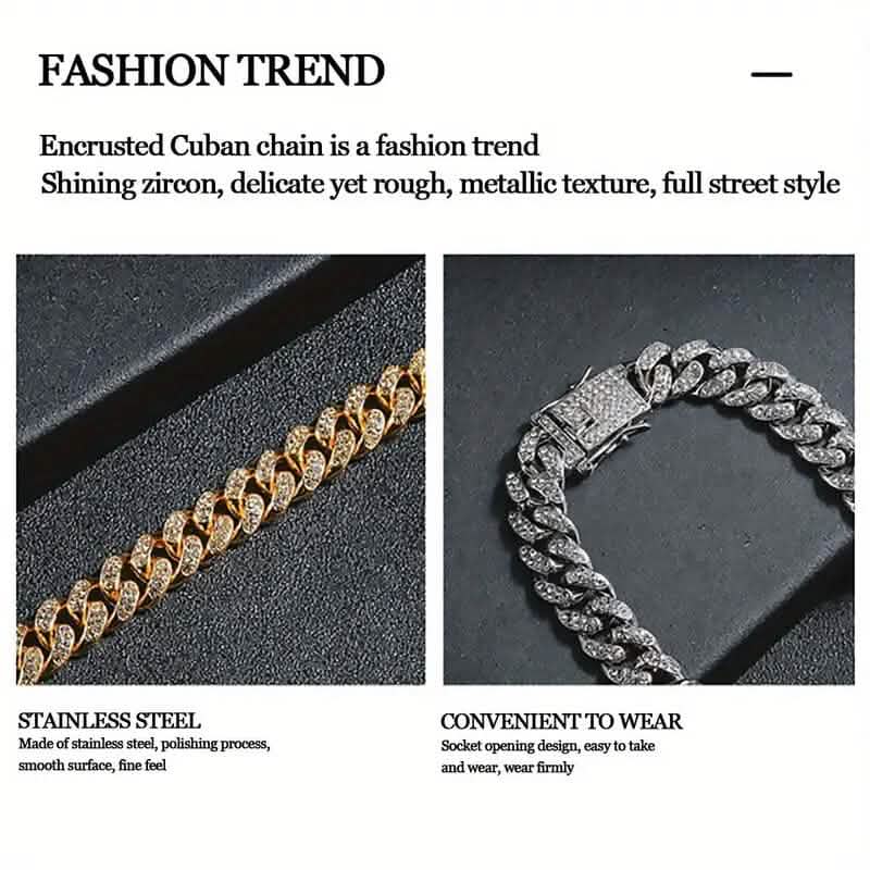 Geometric Bling Hip-Hop Cuban Chain Neckiace by DailySale