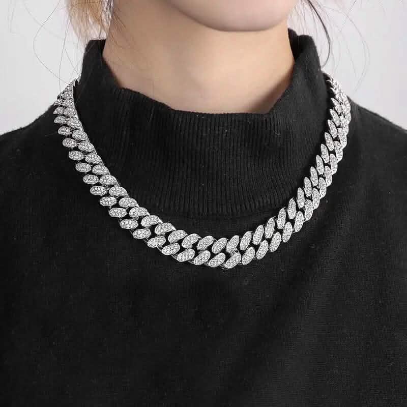 Geometric Bling Hip-Hop Cuban Chain Neckiace by DailySale