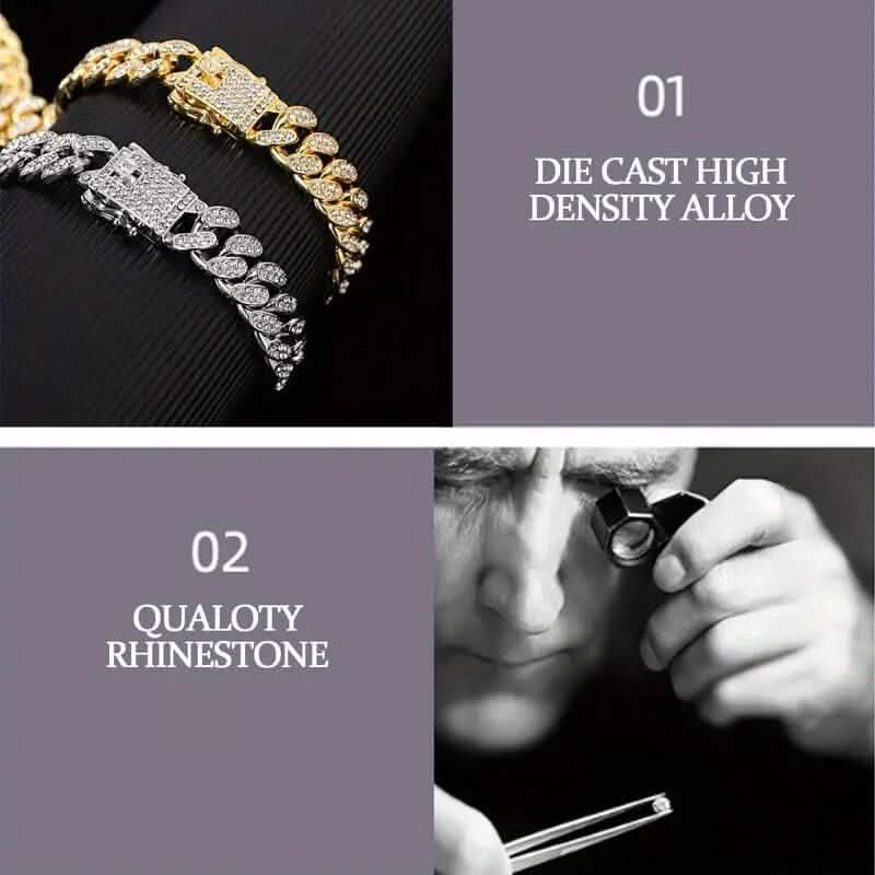 Geometric Bling Hip-Hop Cuban Chain Neckiace by DailySale