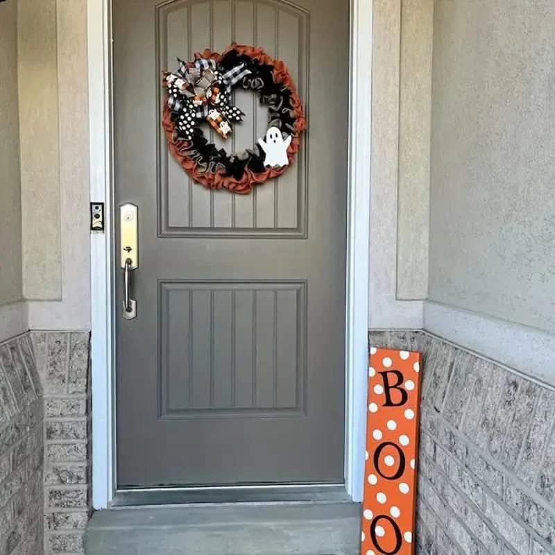 Ghost Halloween Wreath Front Door Décor by DailySale