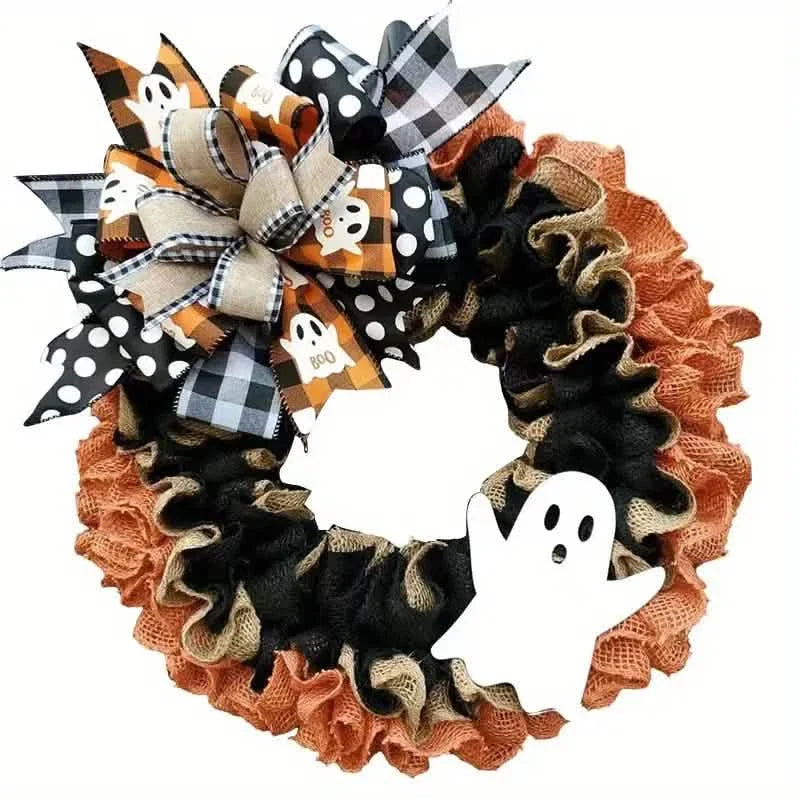 Ghost Halloween Wreath Front Door Décor by DailySale