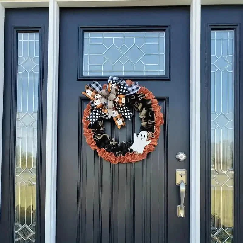 Ghost Halloween Wreath Front Door Décor by DailySale