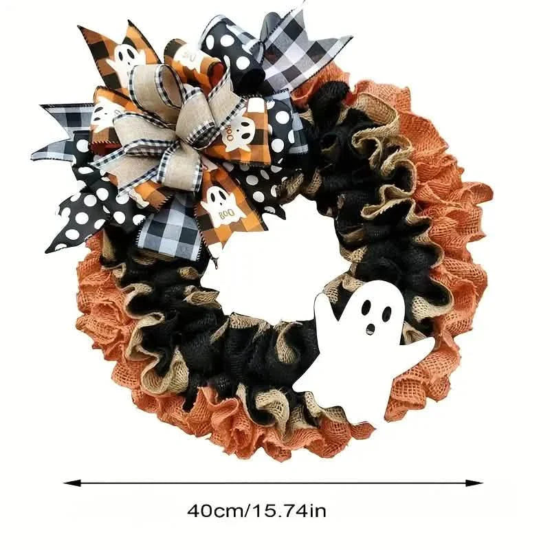 Ghost Halloween Wreath Front Door Décor by DailySale